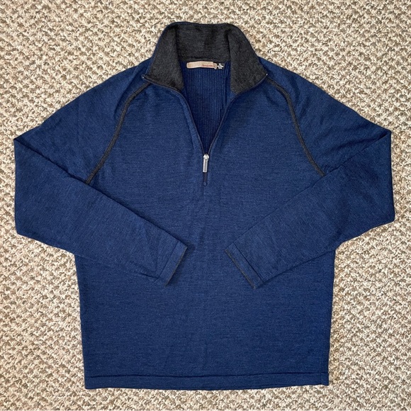 Smartwool Classic Thermal Merino Base Layer 1/4 Zip - Blue Heather - Picture 3 of 16